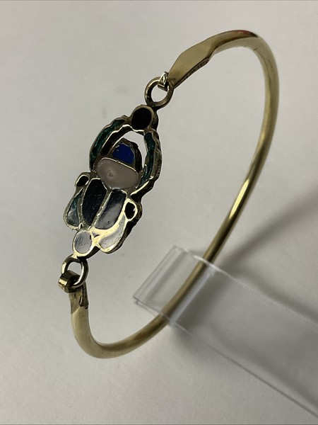 Alternate view of Egyptian Handmade Gold-plated Bracelet Scarab Beetle