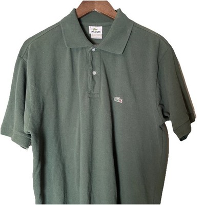 VTG LACOSTE Mens Sz 6 Large Dark Green Classic Fit Piqué Polo Made In FRANCE