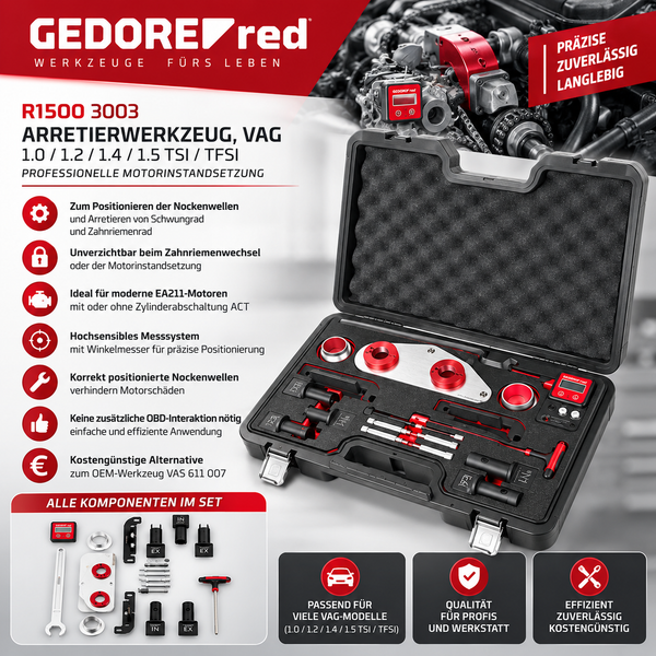 Gedore Motor-Einstellwerkzeug-Satz FüR VAG 1.0 / 1.2 / 1.4 / 1.5 TSI / Tfsi-image