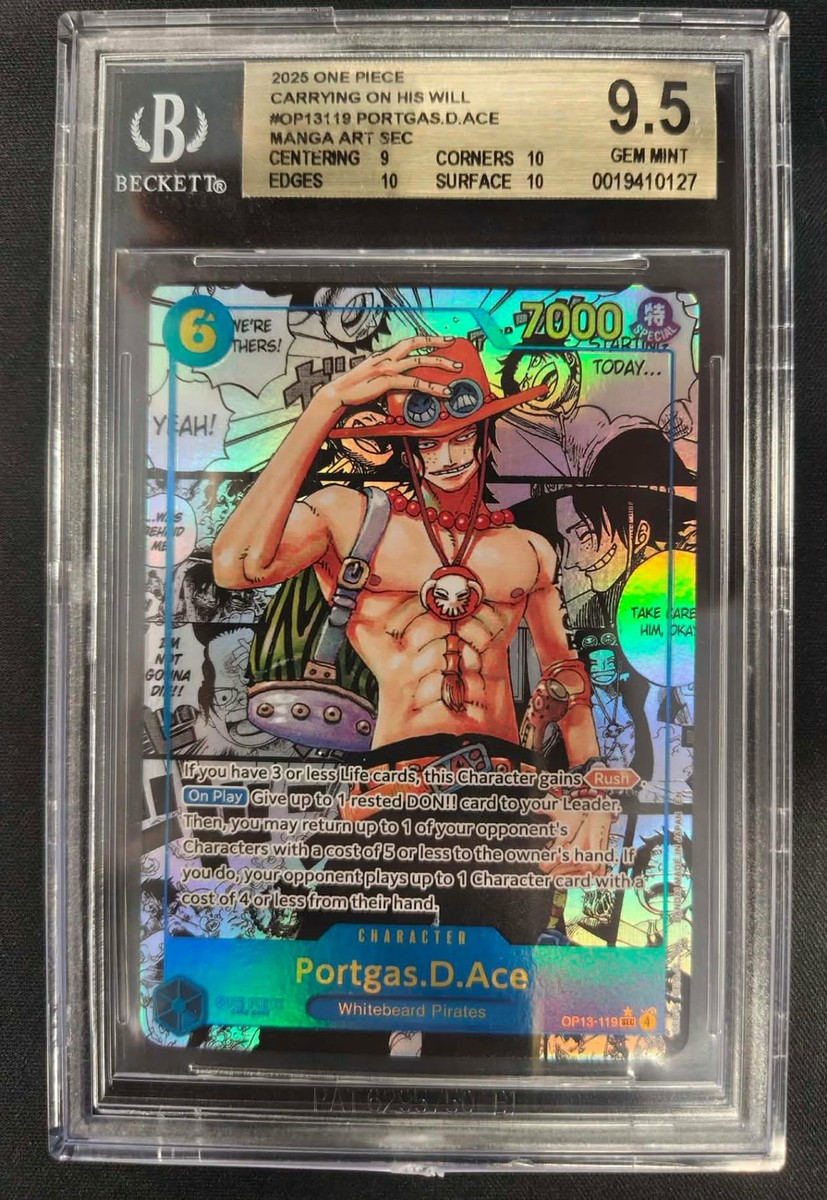 2025 ONE PIECE #119 PORTGAS D.ACE MANGA ART SEC BGS 9.5 | eBay