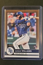 Carson Williams 2026 Topps Flagship Collection Rookie Card # 8 Rays /50 Gold SP