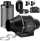 Aygrochy 4'' Rohrventilator Abluftset Regelbar, Lüftungsset mit Aktivkohlefilter