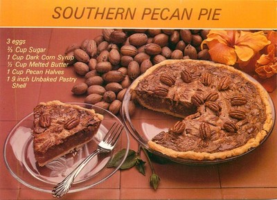 Recipe Postcard for Southern Pecan Pie