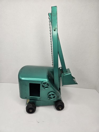 Vintage Structo Toys Pressstahl Bagger Schaufel Spielzeug grün 1 Kette fehlt - Bild 4 von 18