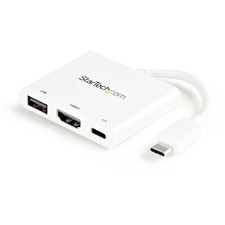 StarTech USB C Multiport Adapter with HDMI 4K  1x USB 3.0 - PD - Mac  Windows