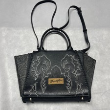Wrangler Embroidered Trapezoid Tote/Crossbody - Black