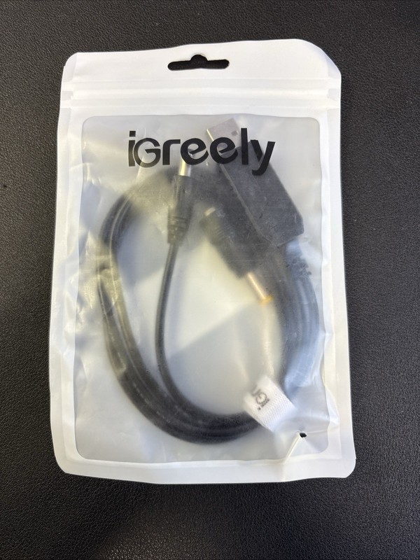 iGreely USB Voltage Step Up Converter - DC 5V to 12V, 3ft Cable with Black 