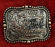 Rodeo☆2019☆Miles City Montana☆Team Roper☆X~Treme☆Champion Trophy Buckle☆Rare☆745