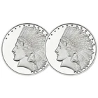 Lot of 2 - 1 Troy oz Indian Head .999 Fine Silver Round