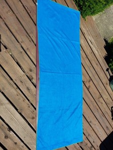 PrAna Yoga Workout Towel Sapphire Blue With Green Detail NWOT