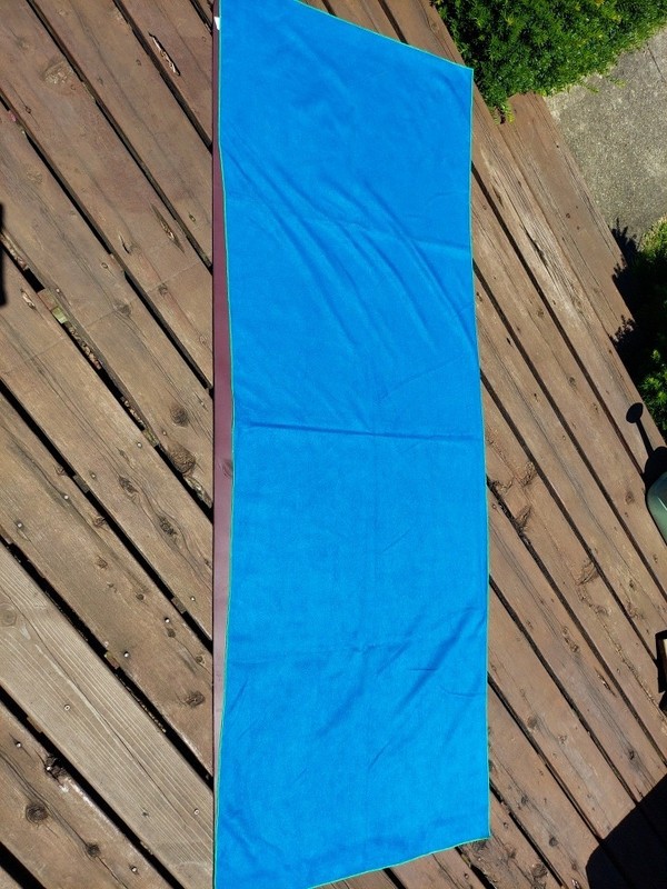PrAna Yoga Workout Towel Sapphire Blue With Green Detail NWOT