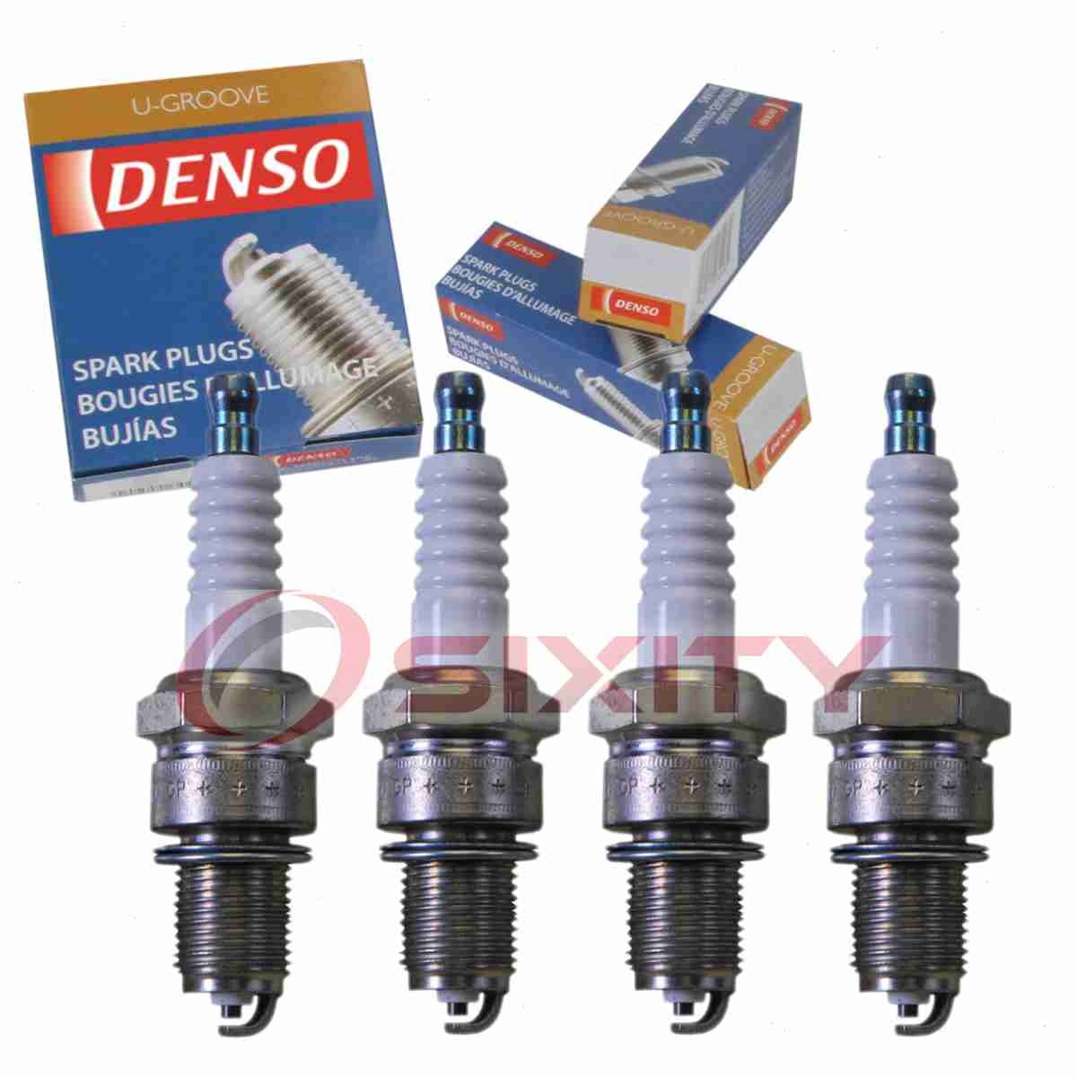 4 pc Denso Standard U-Groove Spark Plugs for 1982-1988 Volvo 244 2.1L 2.3L bo