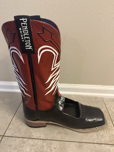 Pendleton Whisky Cowboy Boot Merchandise Display Black Red White Distillery