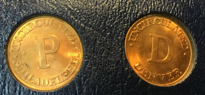 P&D Mint Set Tokens From the US Mint Set LINCOLN PENNY Size