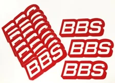 AUTHENTIC  BBS WHEELS SMALL RED & WHITE BBS LOGO DECALS {12}