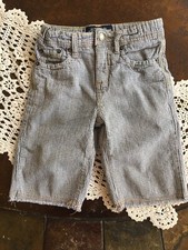 LUCKY BRAND Boys Shorts Adjustable Waist SIZE 5 White Black Stripped