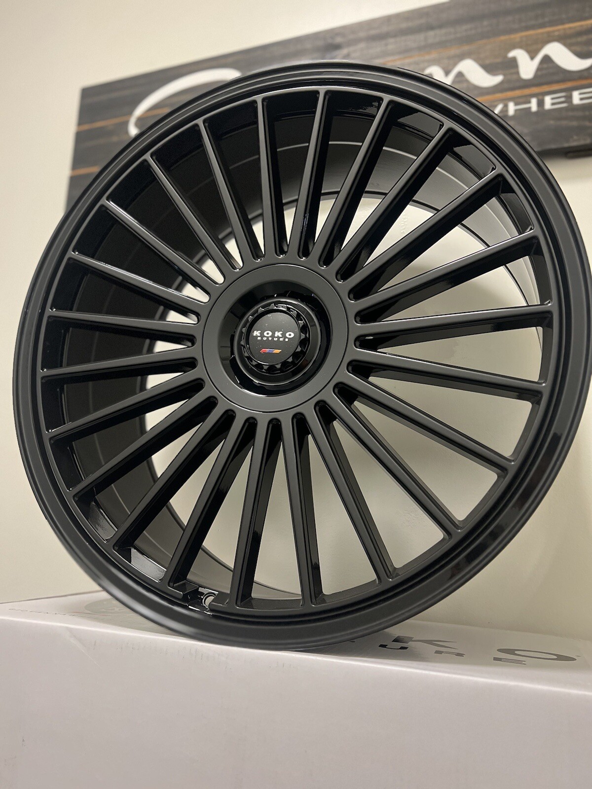 (4) 24X10 KOKO KUTURE PARLATO GLOSS BLACK(5X120) ROLLS ROYCE BMW X5 CAMARO LS460