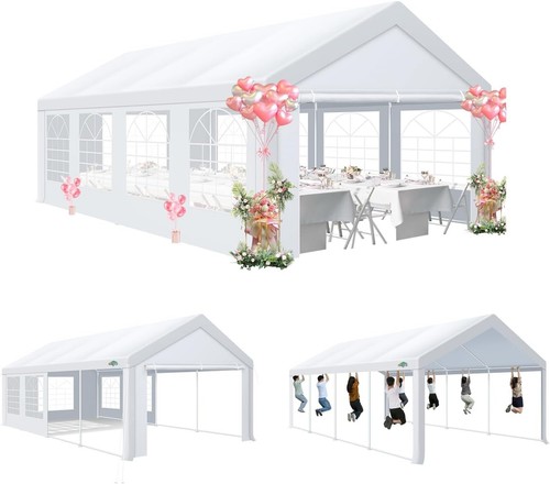 Partyzelt 3x9m - 5x10m Festzelt Pavillon Gartenzelt mit Fenstern Bierzelt weiß## - Bild 34 von 59