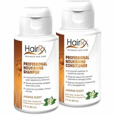 HairRx Professional Nourishing Shampoo & Conditioner Travel Set, Luxurious Lathe