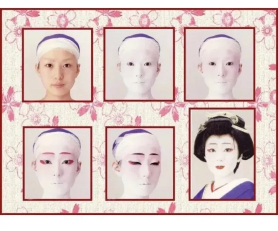 Geisha, Maiko or Kabuki White Oshiroi Shiro-Nuri17 item Professional Makeup Set - Image 4 of 4