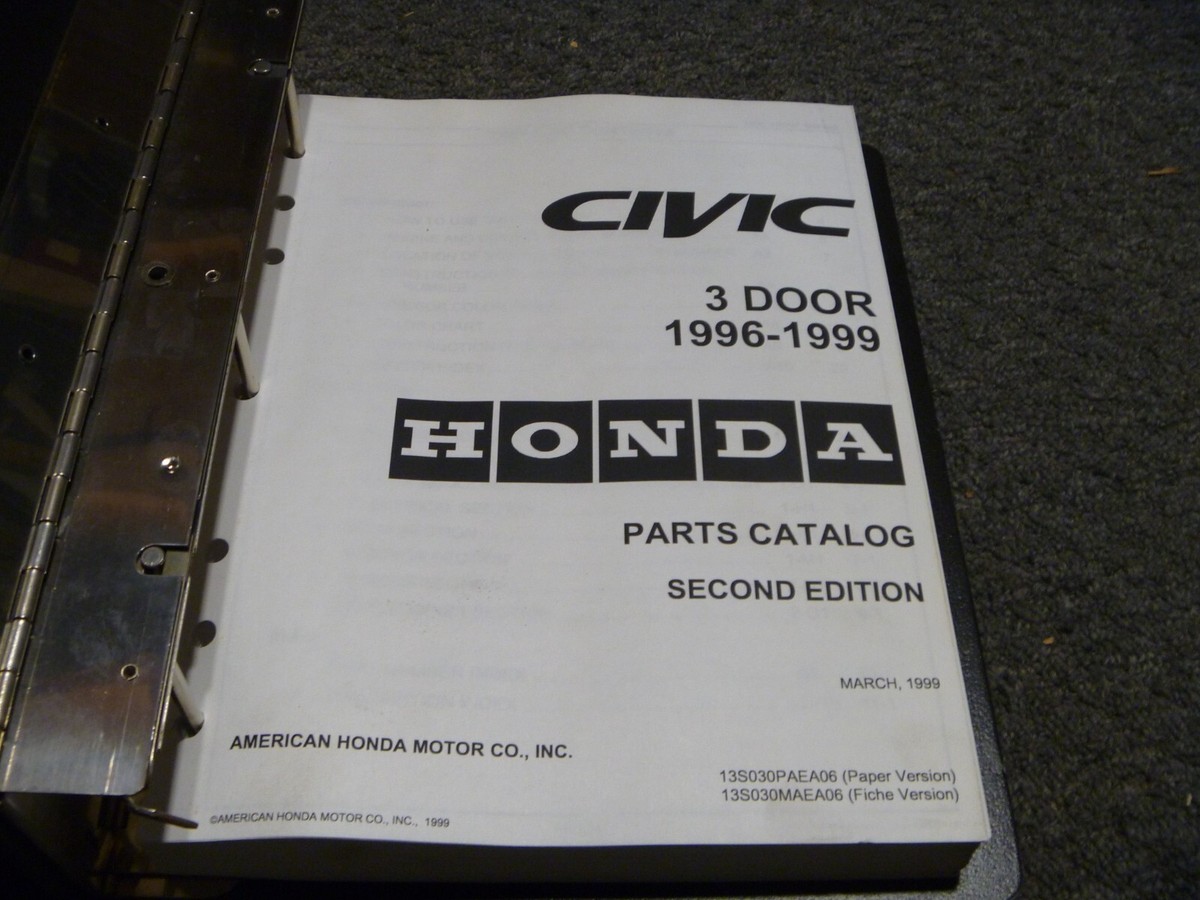 1996 1997 1998 1999 Honda Civic Hatchback Parts Catalog Manual