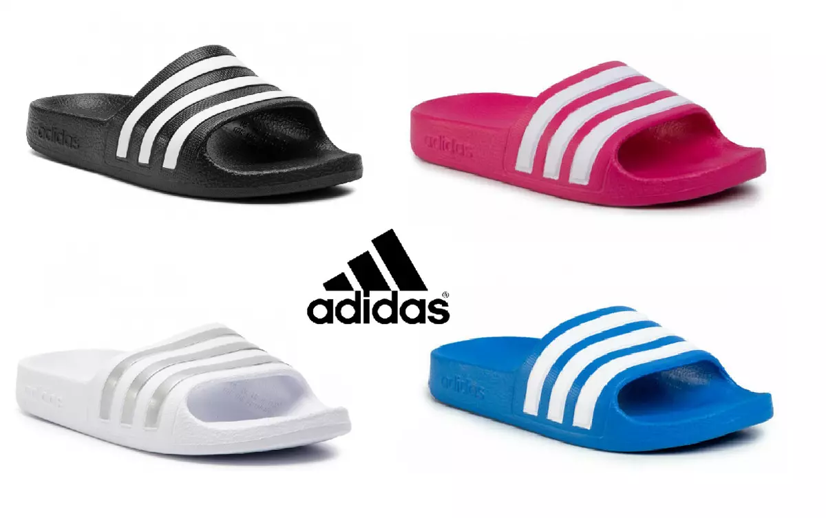 Keer terug Lastig kooi ADIDAS BOYS GIRLS SLIDERS KIDS ADILETTE SLIDES SLIP ON FLIP FLOPS SANDALS  BEACH | eBay