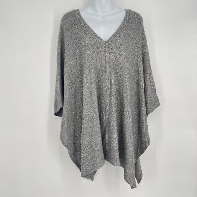 Cherish Heather Gray Knit Poncho Soft & Cozy Oversized size Small