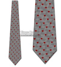 Valentine's Day Ties Mens Herringbone Heart Necktie Holiday Tie