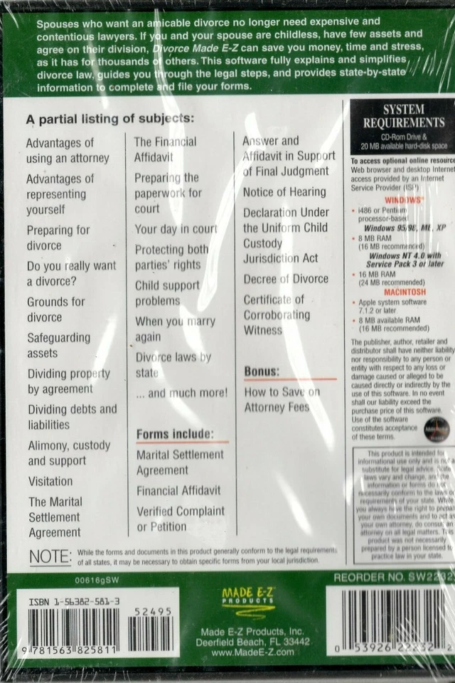 Made E-Z Software - Divorce - CD-ROM 2001 - Image 2 of 2