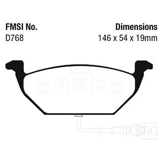 Pastillas de freno delanteras EBC DP41329R Yellowstuff para Volkswagen Jetta 1999-2004 Foto 4 de 4