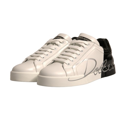 DOLCE & GABBANA Shoes White Black Logo Portofino Sneaker Men EU39 / US6 680usd - Picture 4 of 12