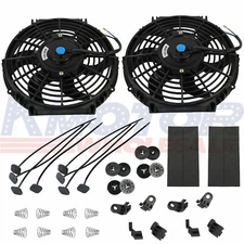 2 Sets Universal 10'' Electric Radiator Cooling Slim Fan Push Pull Mounting Kit
