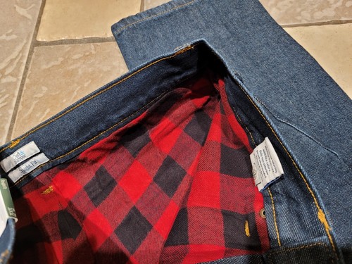 NEW CROFT & BARROW FLANNEL LINED JEANS MENS 34X29 STRAIGHT FIT - Picture 4 of 11