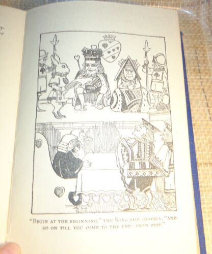 VINTAGE SELTENES BLAUES COVER ALICE IM WUNDERLAND DURCH DEN SPIEGEL GEBUNDENES BUCH - Bild 15 von 17