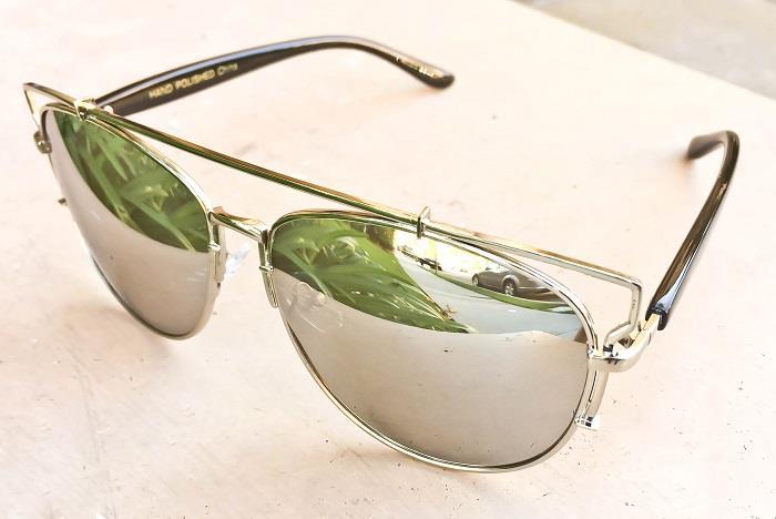 Occhiali Da Sole Metallo Lenti A Specchio Occhiali Da Sole Aviator Grandi Specchiati - Montatura Metallo Argento, Stile Rock Retrò Occhiali Da Sole UV400 - Foto 9