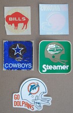 Vintage 1970's NFL Football Sticker Lot, Dallas, Miami, Buffalo, Cleveland, WFL
