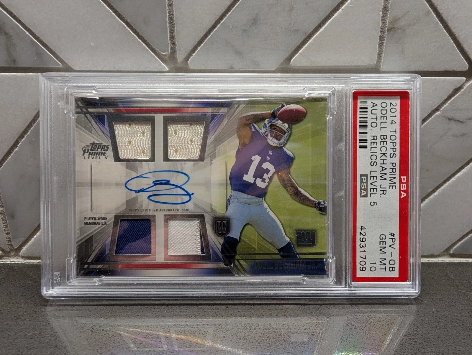 Odell Beckham Jr. Topps Prime Autographed Relics Level 5 #PVOB Base