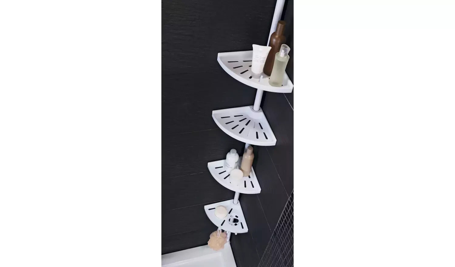 Argos Home Steel Shower Organiser Pole White 831/3249 eBay