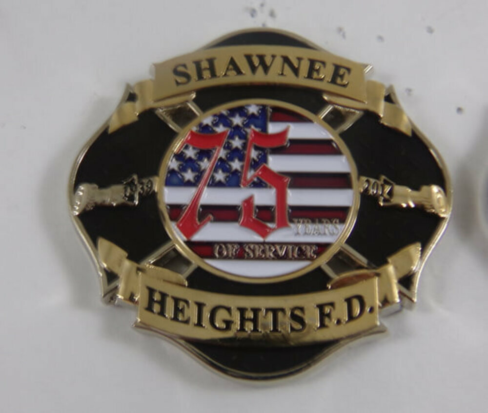 Shawnee Heights FD 75th Anniversary Custom Fire Coin