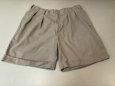 Vintage Nautica Men's 100 Cotton Pleated Waist Khaki Shorts - 36