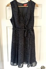 Kirna Zabete for Target Gray Leopard Faux Wrap Short Chiffon Dress Lined SIZE 12
