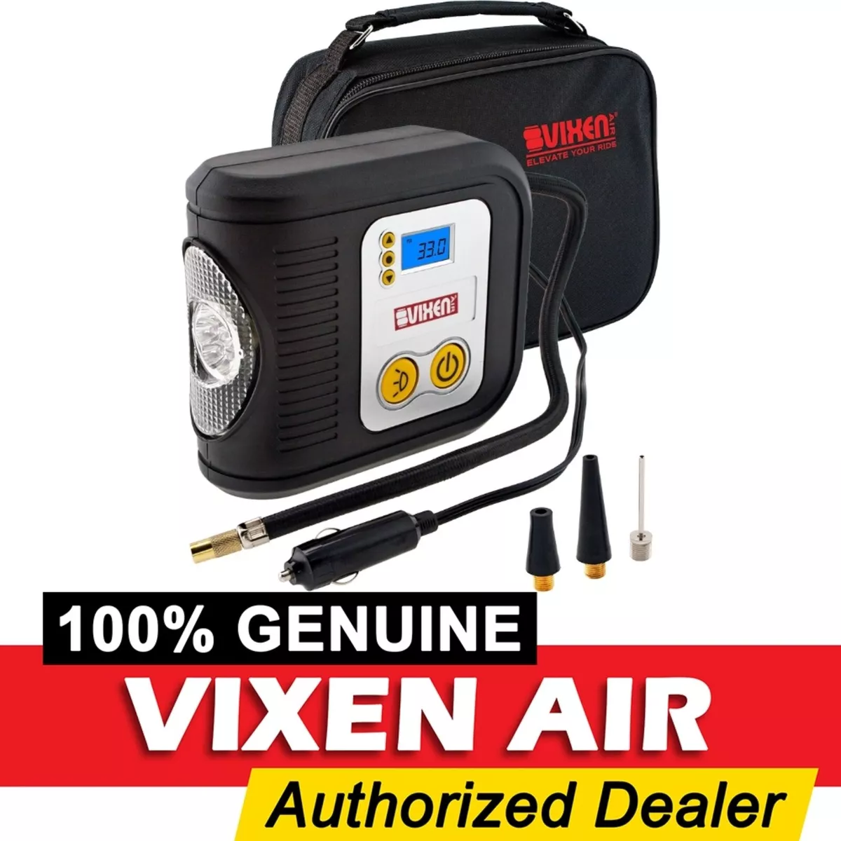120 PSI PORTABLE AIR COMPRESSOR TIRE TOY INFLATOR W LED LIGHT CAR 12V VXI3232P