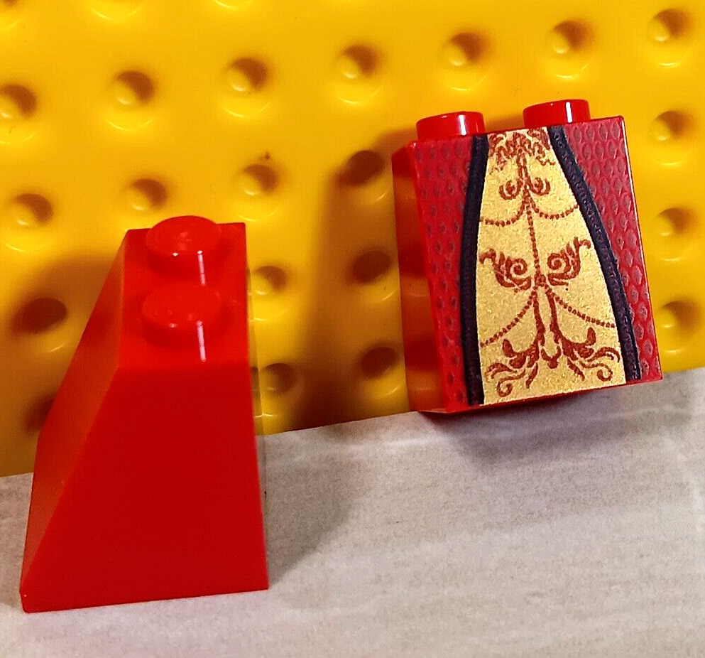 LEGO Gown Gold Front Red Dress Kingdoms Skirt Princess RED Queen Scale Black Leg
