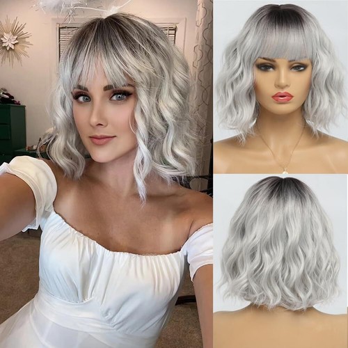 Trendy Lightweight & Breathable Framing Bangs Synthetic Hair Short Wavy Bob Wigs - Picture 5 of 68
