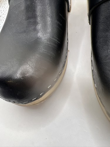 Swedish Hasbeens Husband Clogs in Black Women's Size 36 Boho Indie Comfy - Picture 11 of 19