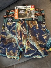 Jurassic World Boys Athletic Boxer Brief Dino Underwear 4 Pk Sz M / 8 New w Tags