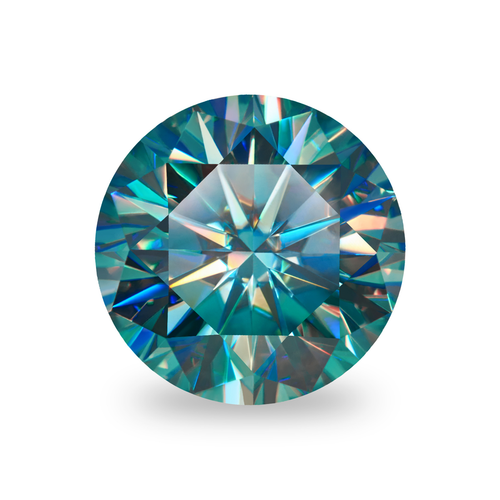 Royal Blue Round Cut Loose Moissanite Brilliant Cut Diamond For Engagement Ring