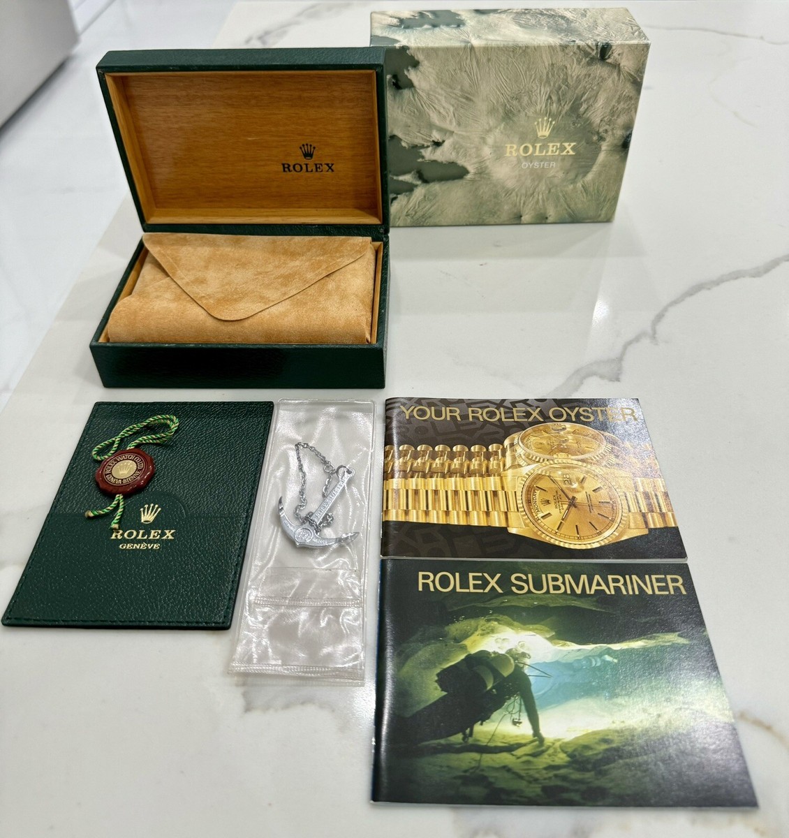 GENUINE Vintage Rolex Submariner 16610 Watch Box Booklet Anchor