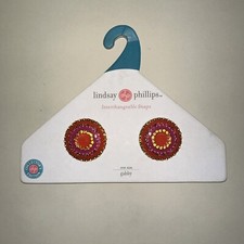 Lindsay Phillips One Size Interchangeable Snaps Fuschia/Orange- NEW
