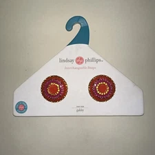 Lindsay Phillips One Size Interchangeable Snaps Fuschia/Orange- NEW!